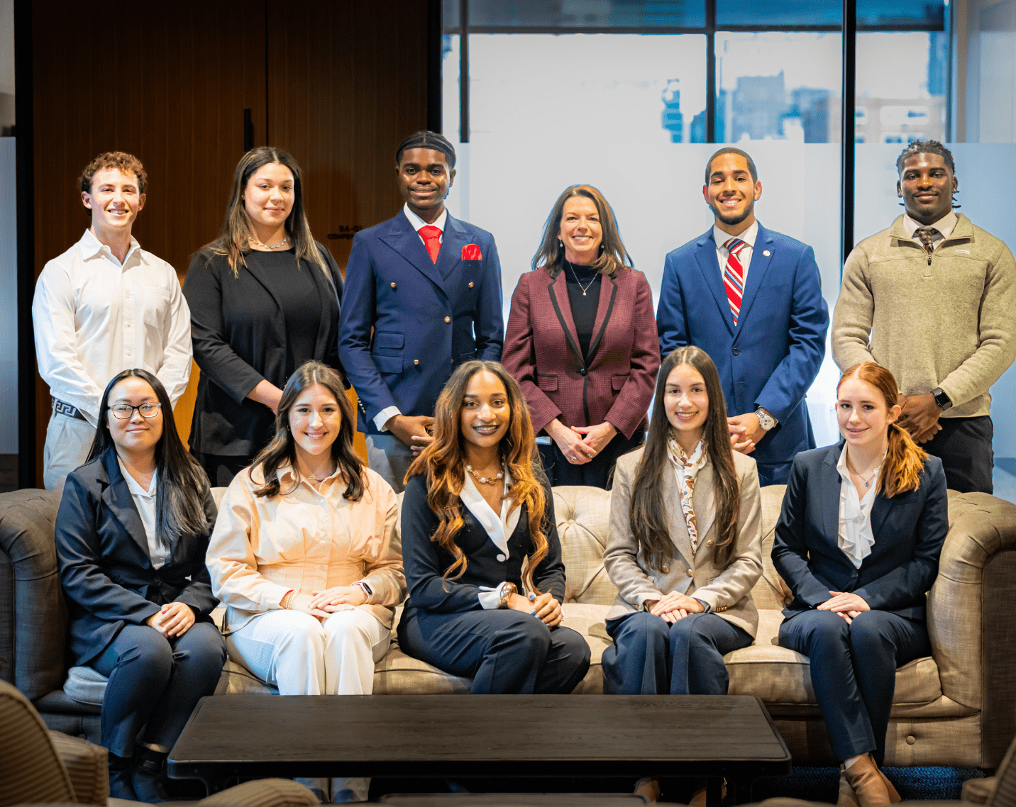 Aramark Council of Student Advisors with Aramark Collegiate Hospitality President Barbara Flanagan.